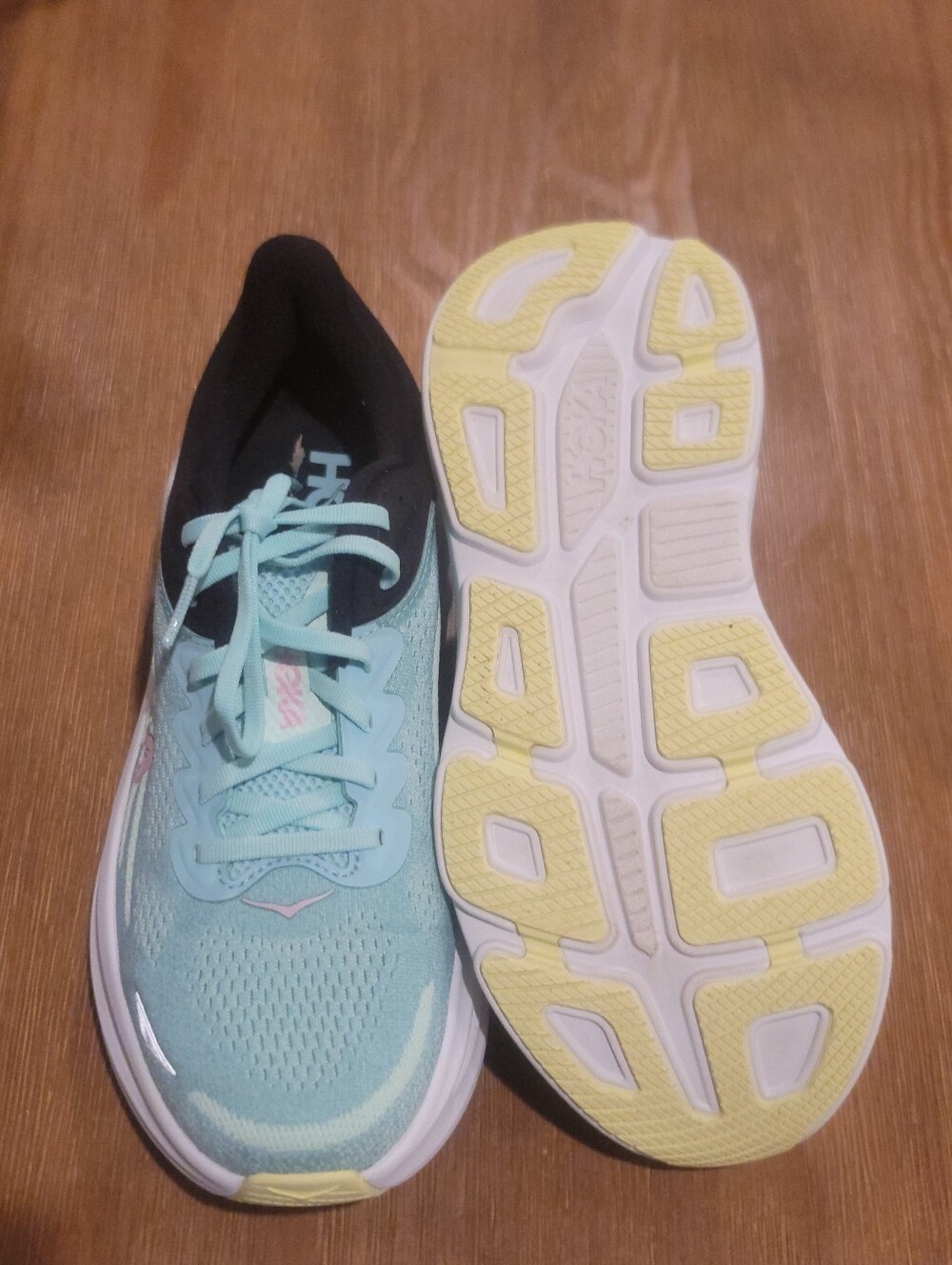 Hoka Women's Mint Blue and Black Running Shoes with Pink Logo 9.5B - Picture 7 of 10